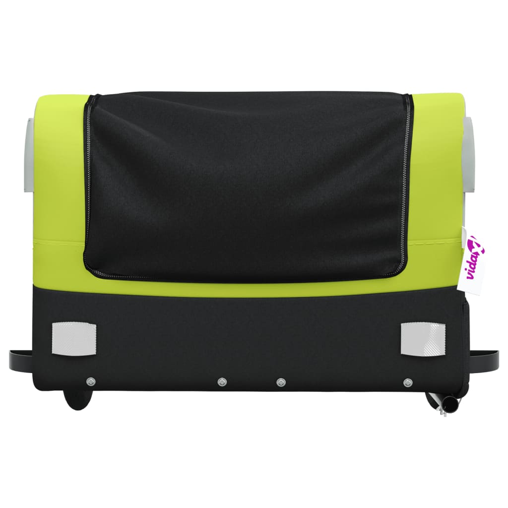 vidaXL Przyczepka rowerowa, czarno-zielona, 45 kg, żelazo