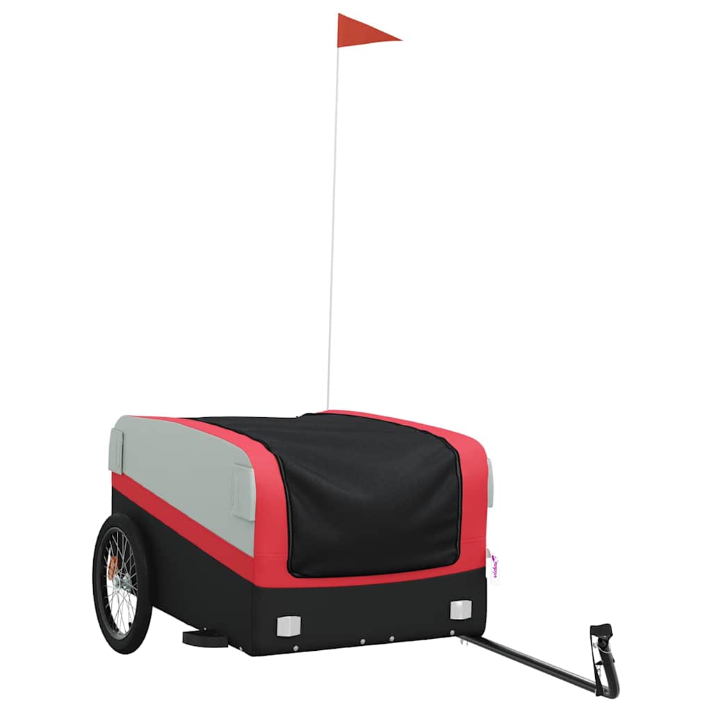 vidaXL Przyczepka rowerowa, czarno-czerwona, 45 kg, żelazo
