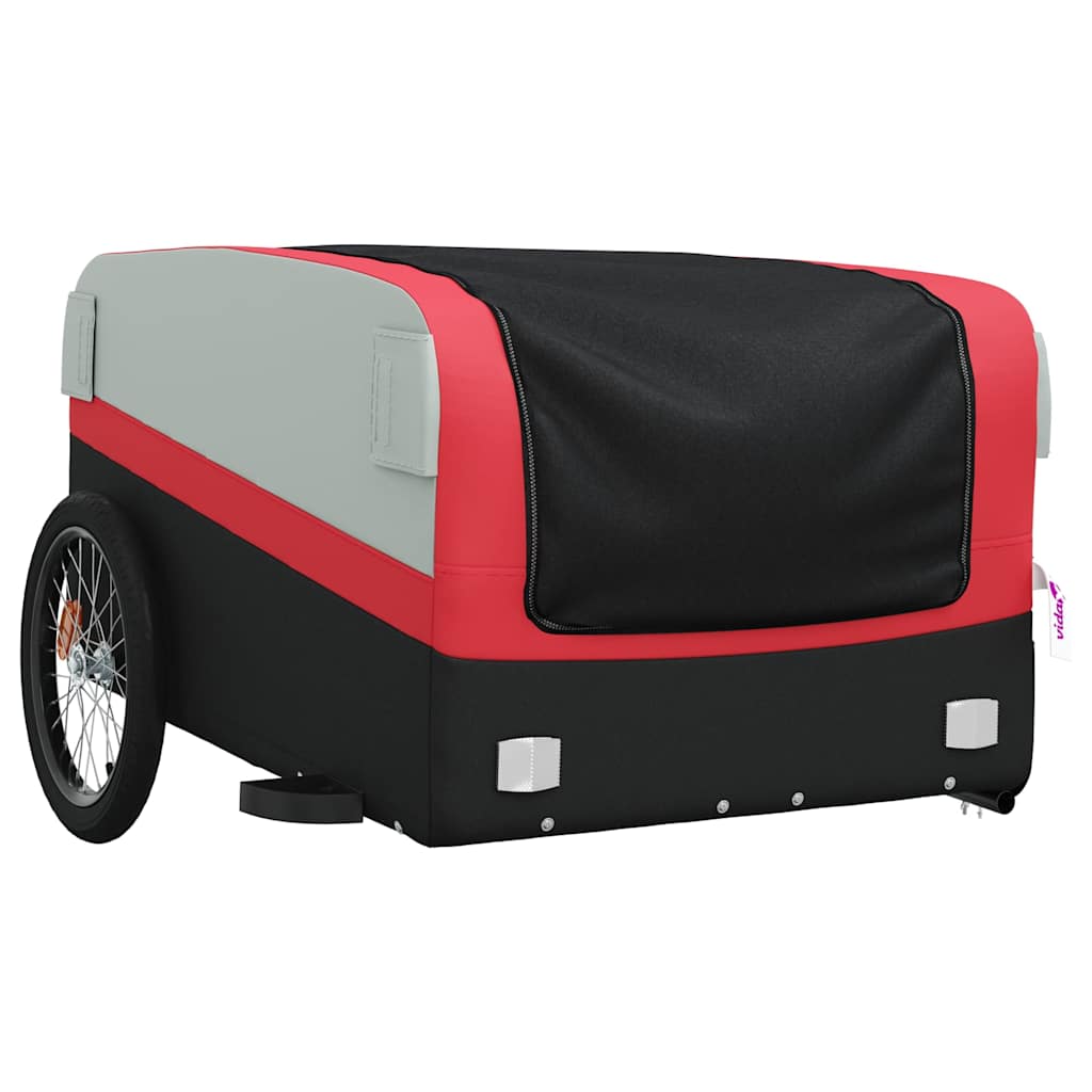 vidaXL Przyczepka rowerowa, czarno-czerwona, 45 kg, żelazo