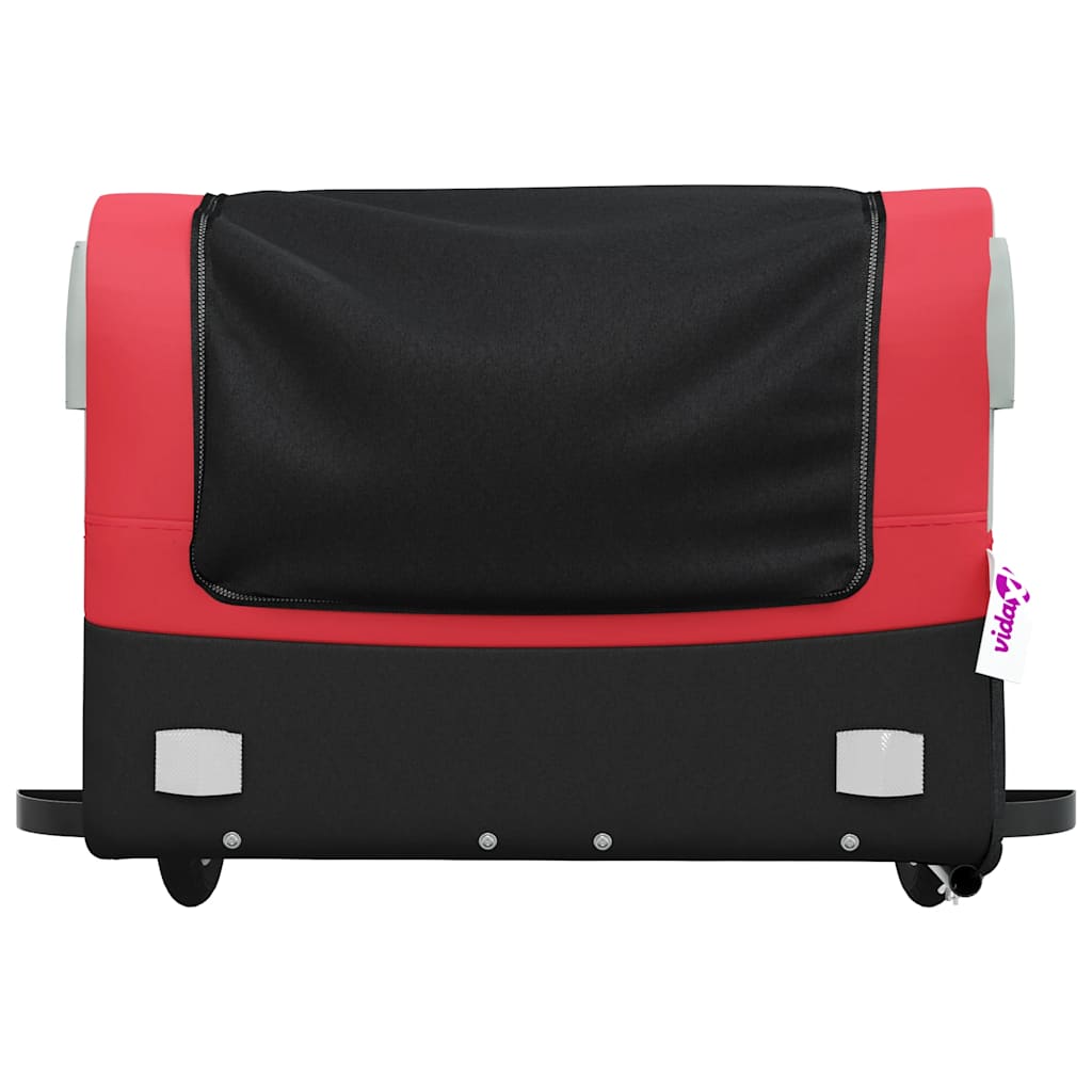 vidaXL Przyczepka rowerowa, czarno-czerwona, 45 kg, żelazo