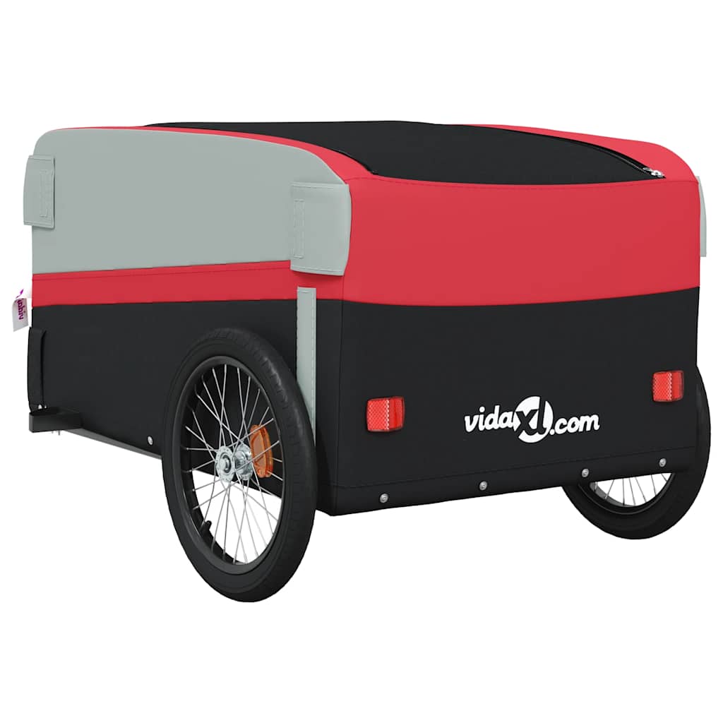 vidaXL Przyczepka rowerowa, czarno-czerwona, 45 kg, żelazo