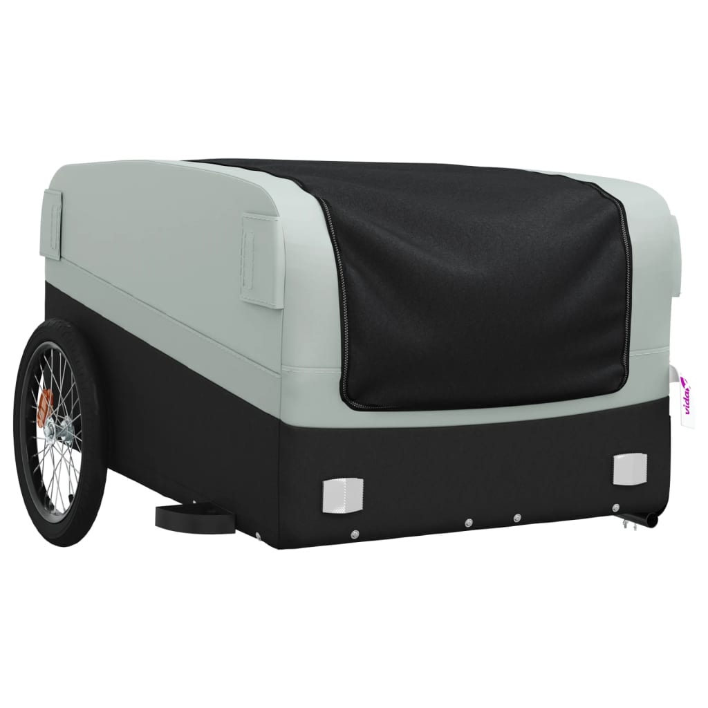 vidaXL Przyczepka rowerowa, czarno-szara, 45 kg, żelazo