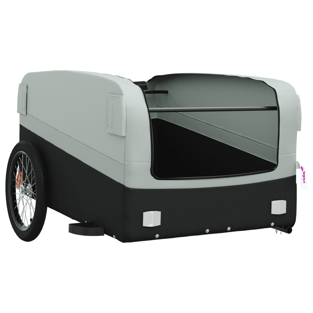 vidaXL Przyczepka rowerowa, czarno-szara, 45 kg, żelazo