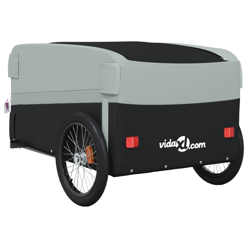 vidaXL Przyczepka rowerowa, czarno-szara, 45 kg, żelazo