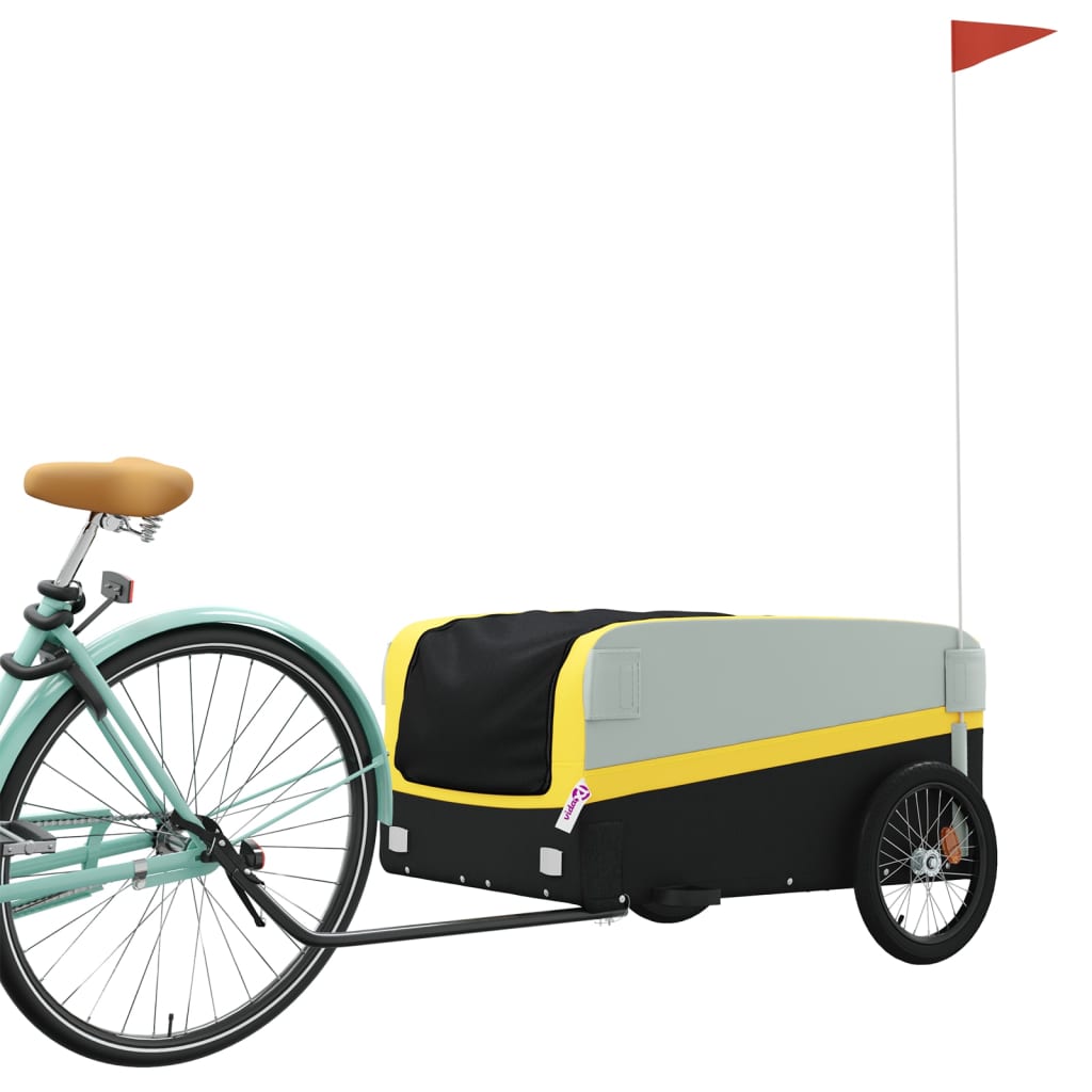 vidaXL Przyczepka rowerowa, czarno-żółta, 45 kg, żelazo