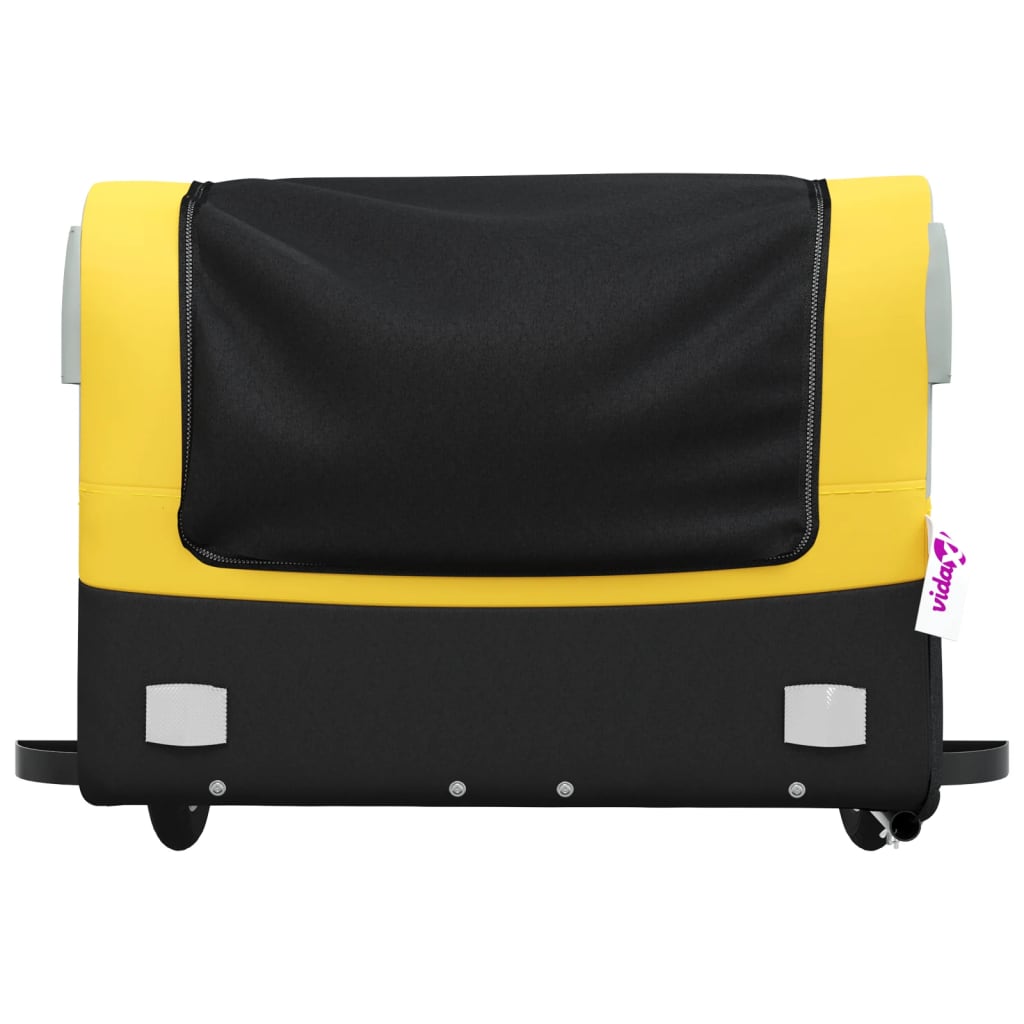 vidaXL Przyczepka rowerowa, czarno-żółta, 45 kg, żelazo