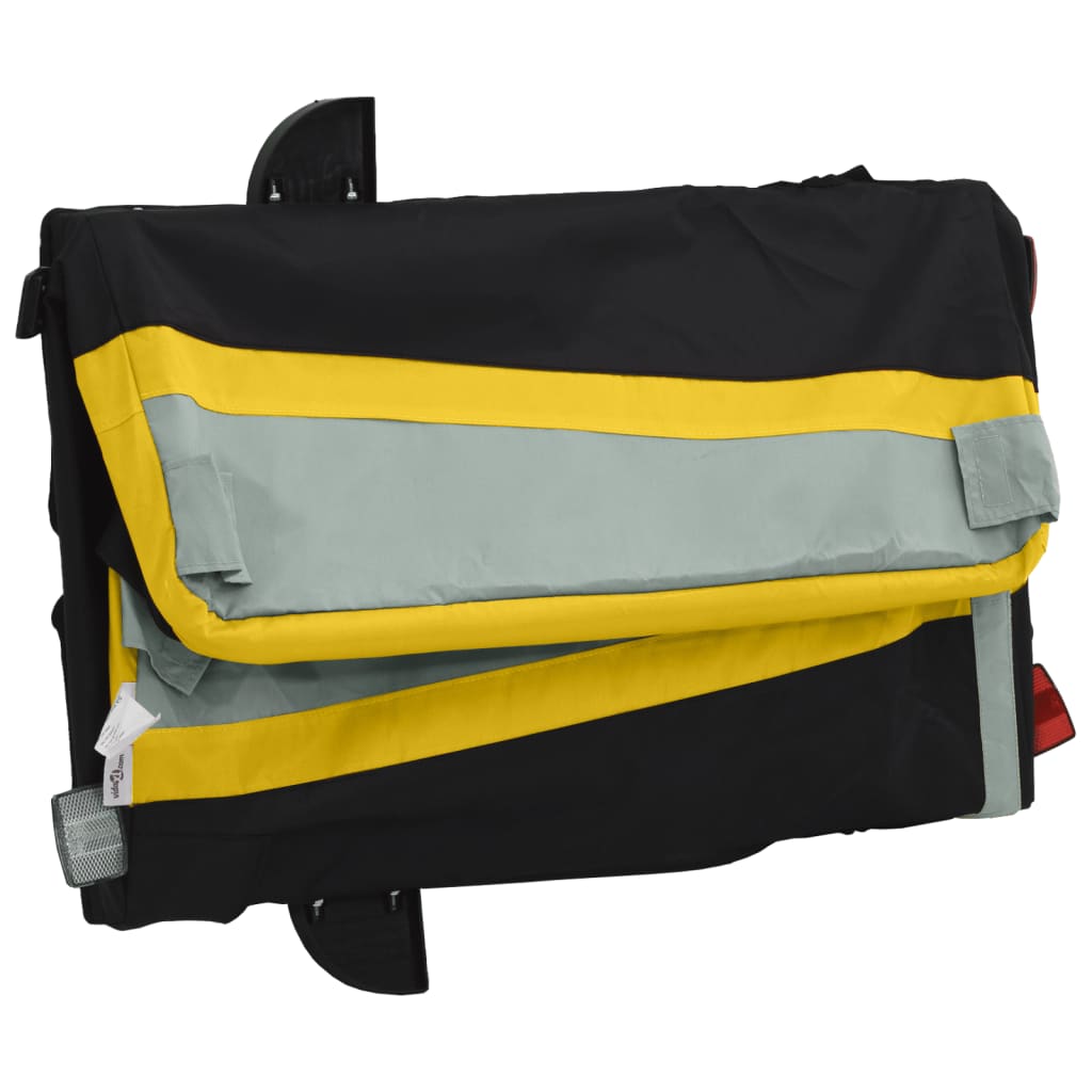 vidaXL Przyczepka rowerowa, czarno-żółta, 45 kg, żelazo