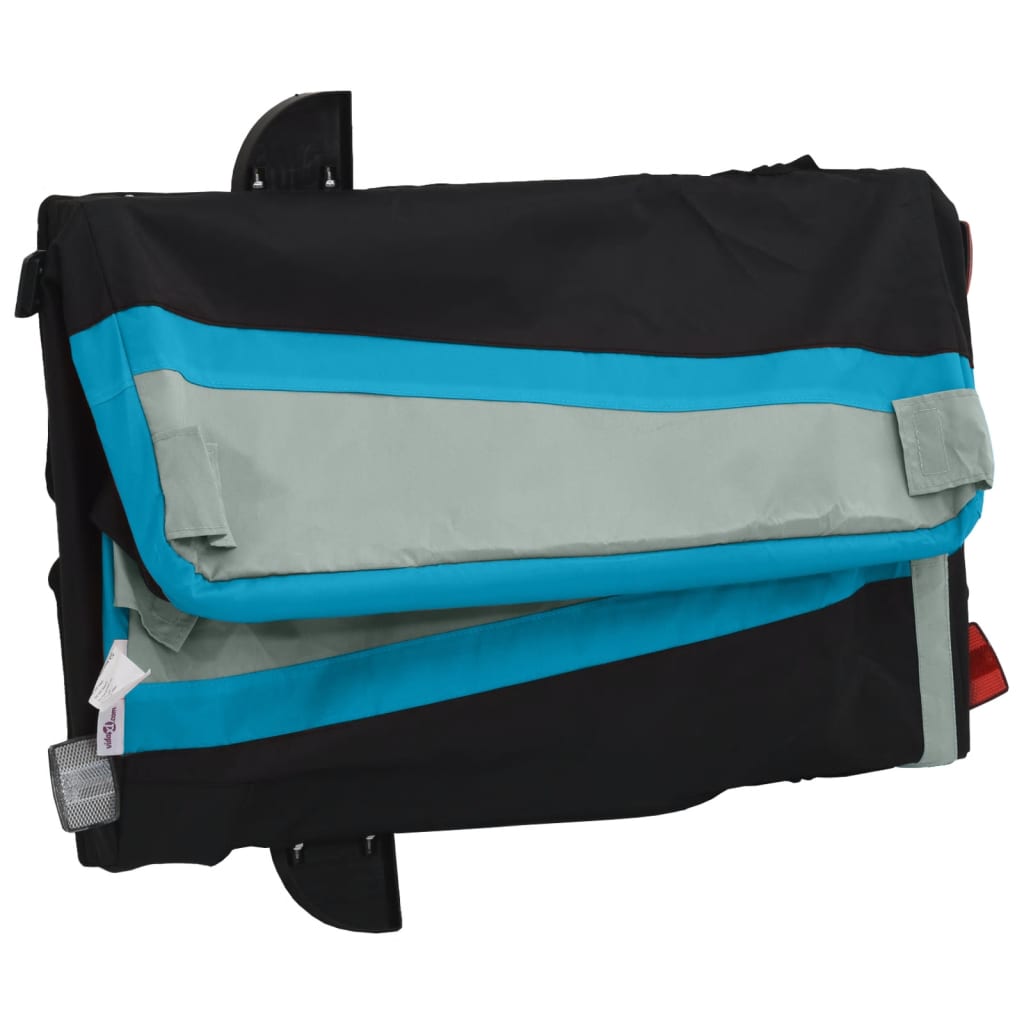 vidaXL Przyczepka rowerowa, czarno-niebieska, 45 kg, żelazo