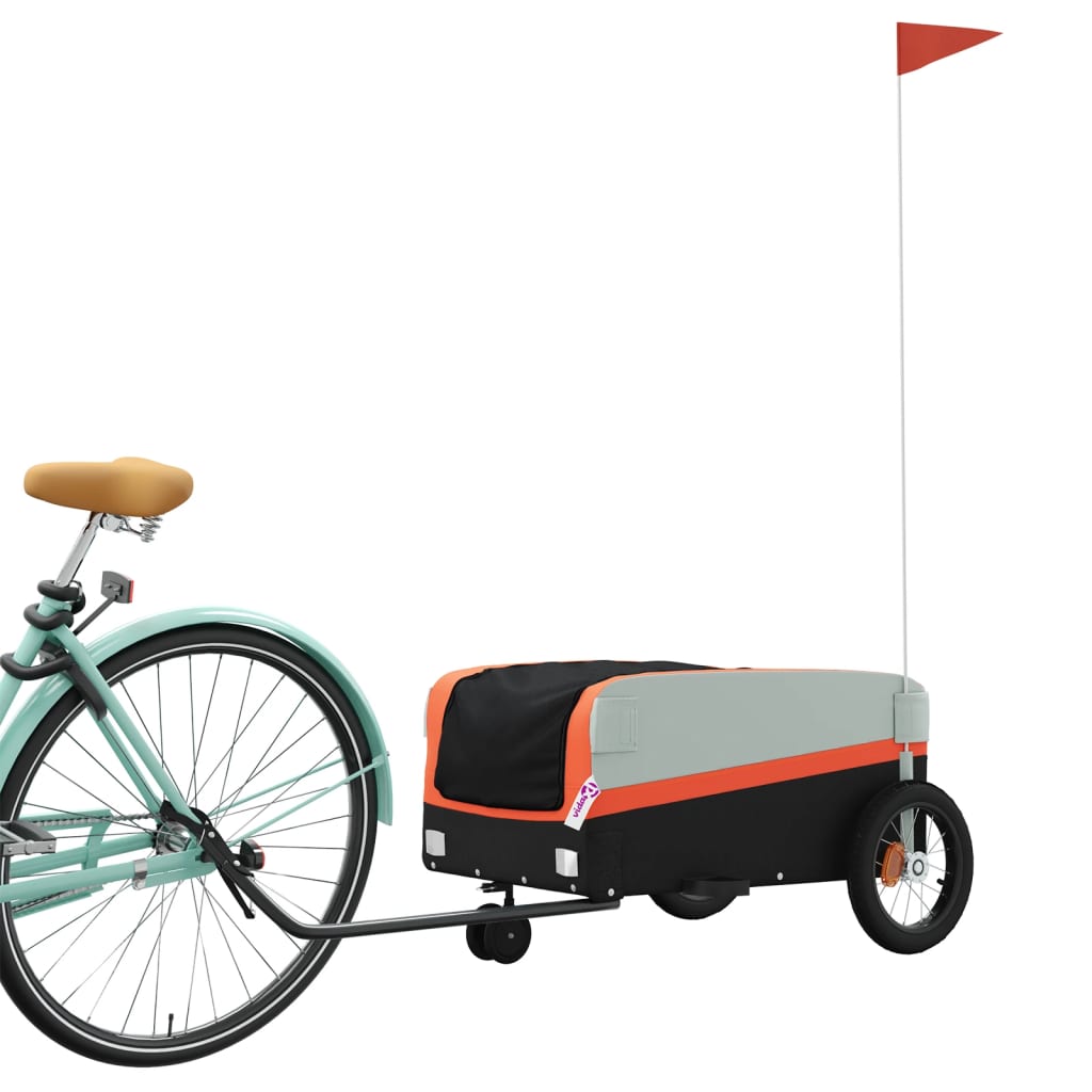 vidaXL Przyczepka rowerowa, czarno-pomarańczowa, 30 kg, żelazo