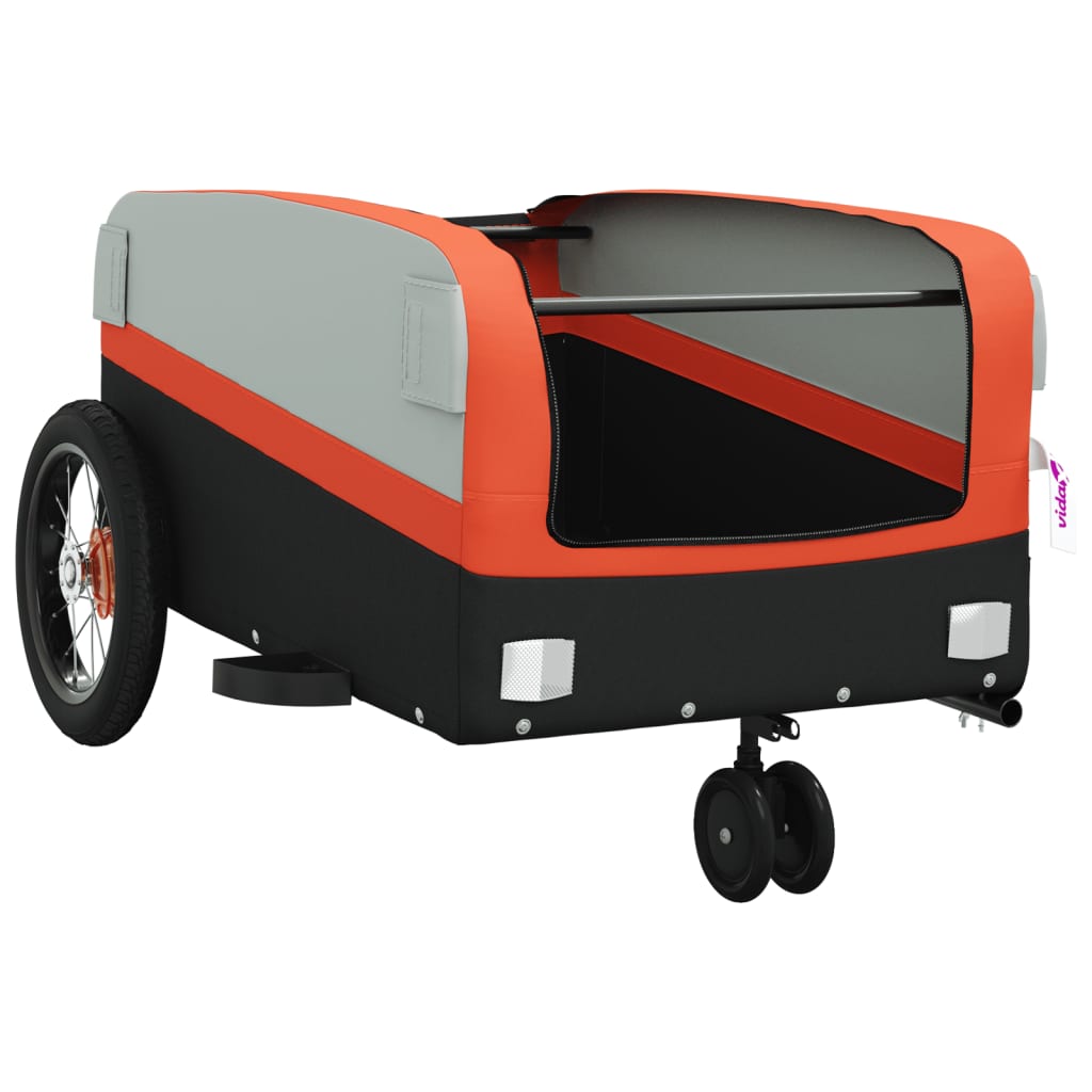 vidaXL Przyczepka rowerowa, czarno-pomarańczowa, 30 kg, żelazo