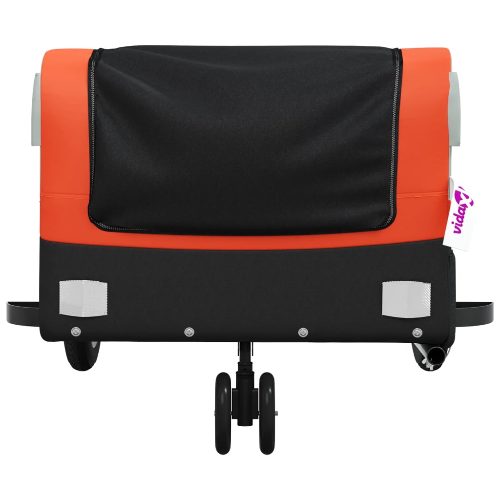 vidaXL Przyczepka rowerowa, czarno-pomarańczowa, 30 kg, żelazo