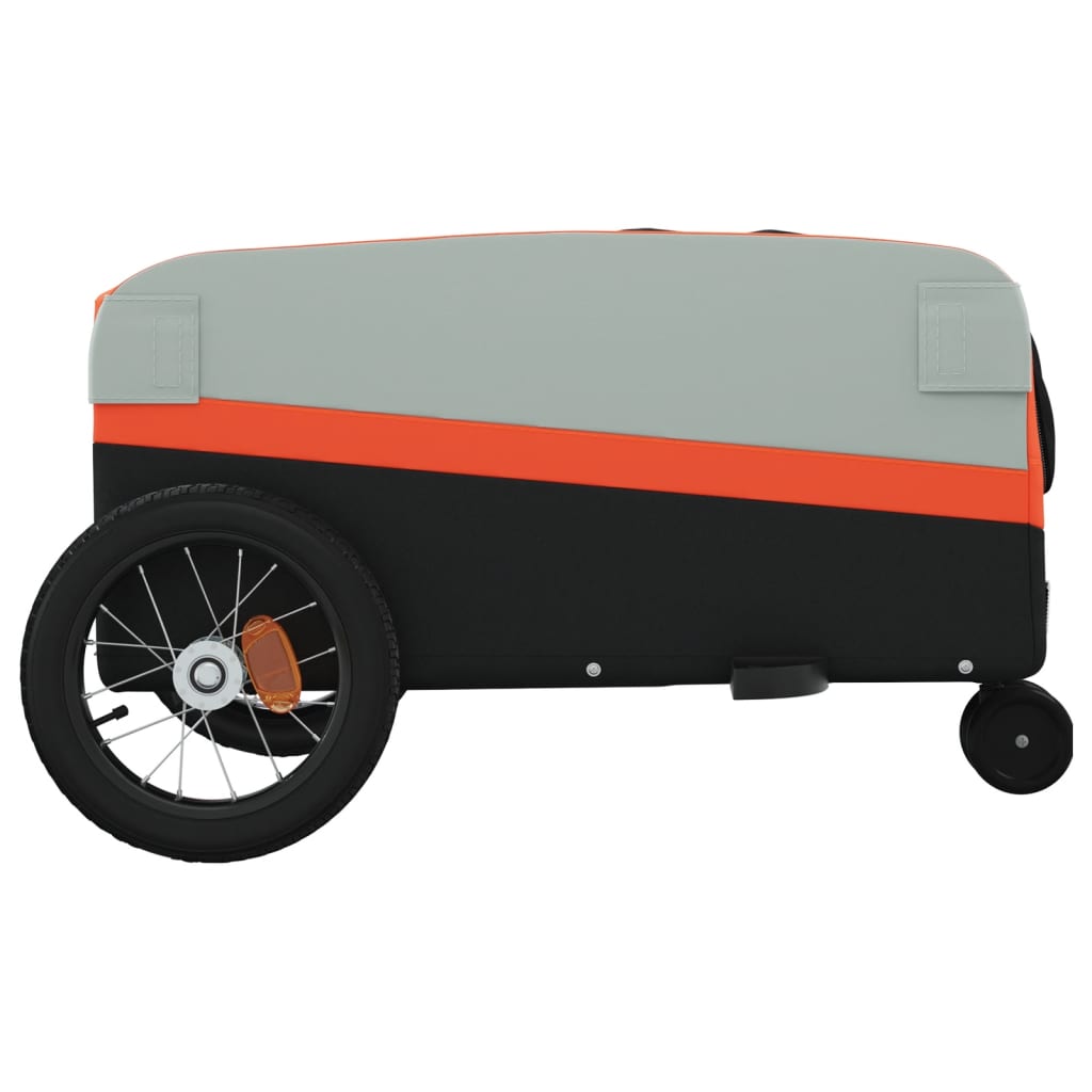 vidaXL Przyczepka rowerowa, czarno-pomarańczowa, 30 kg, żelazo