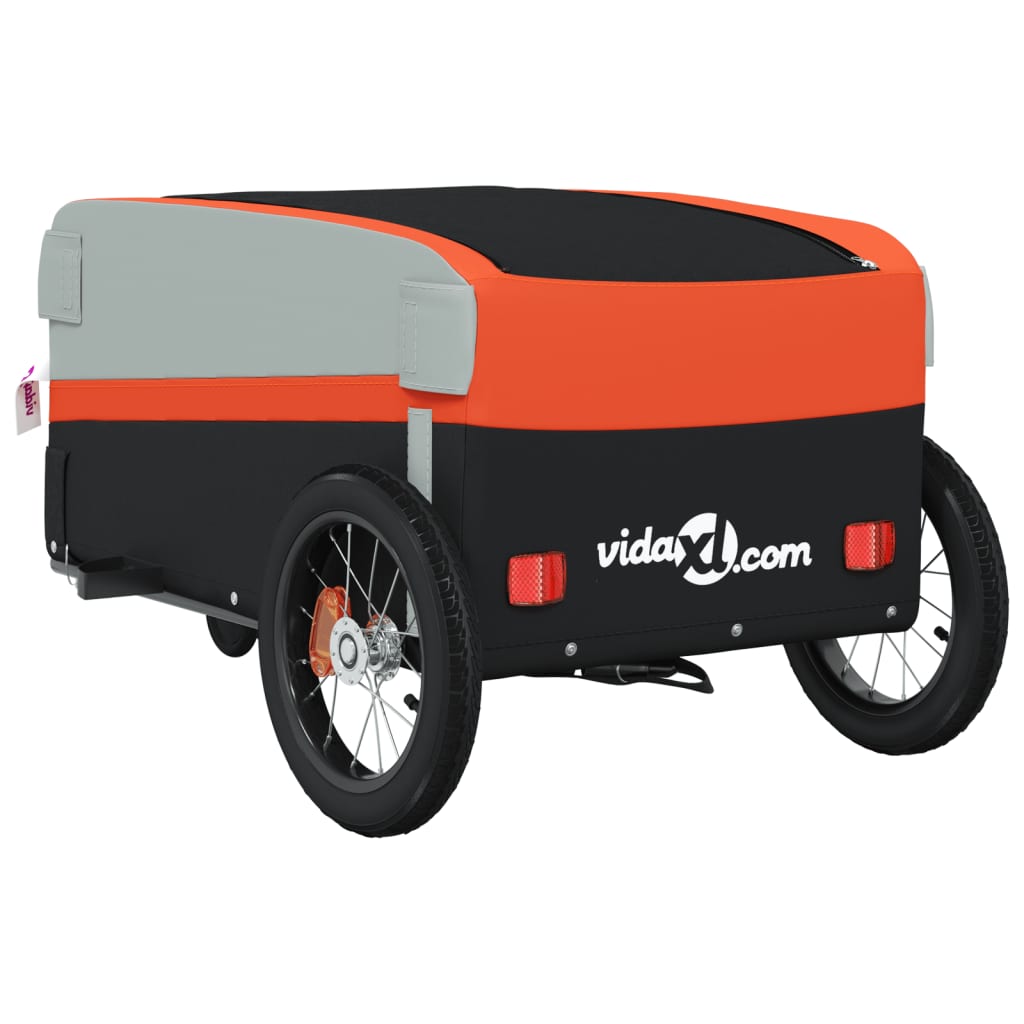 vidaXL Przyczepka rowerowa, czarno-pomarańczowa, 30 kg, żelazo