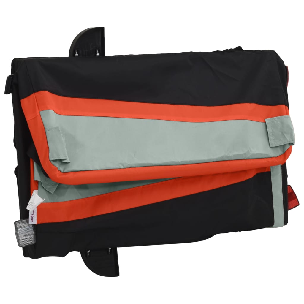 vidaXL Przyczepka rowerowa, czarno-pomarańczowa, 30 kg, żelazo