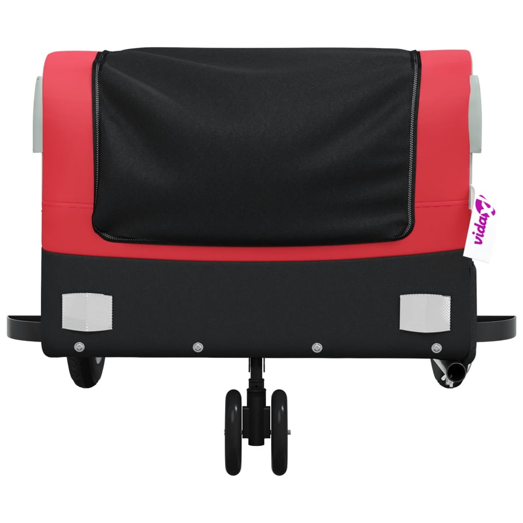 vidaXL Przyczepka rowerowa, czarno-czerwona, 30 kg, żelazo