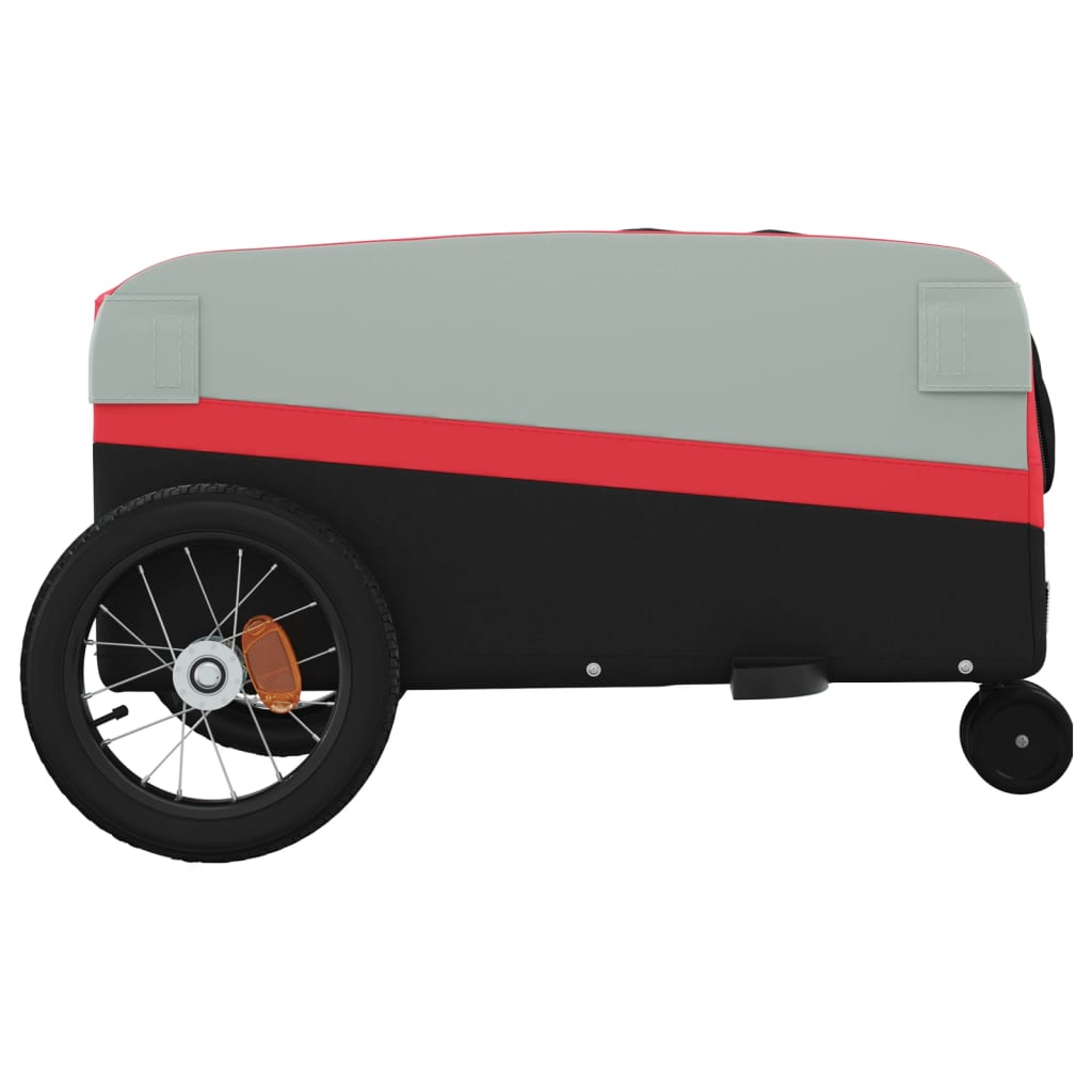vidaXL Przyczepka rowerowa, czarno-czerwona, 30 kg, żelazo