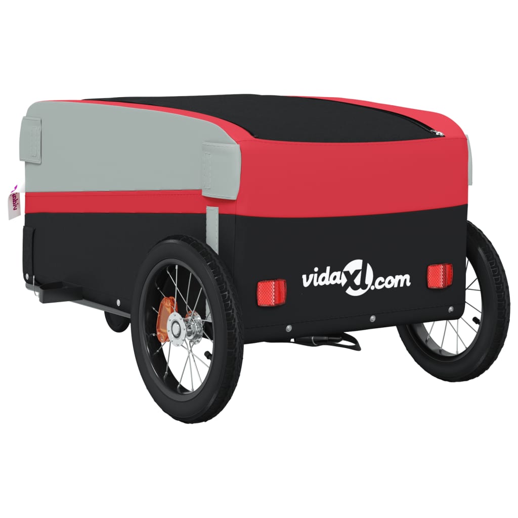 vidaXL Przyczepka rowerowa, czarno-czerwona, 30 kg, żelazo