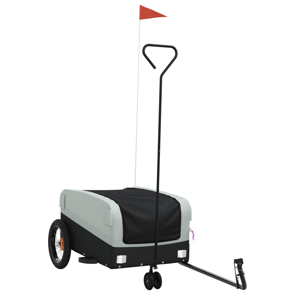 vidaXL Przyczepka rowerowa, czarno-szara, 30 kg, żelazo