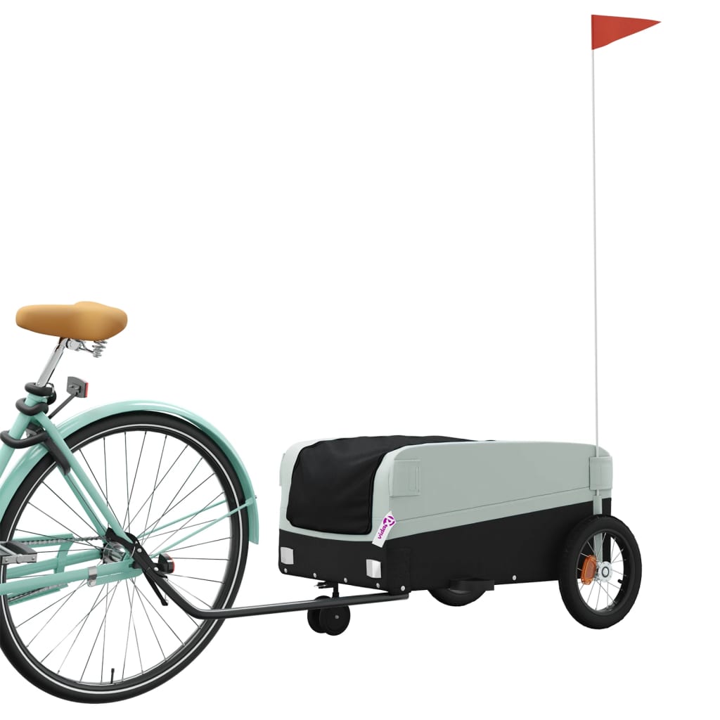 vidaXL Przyczepka rowerowa, czarno-szara, 30 kg, żelazo