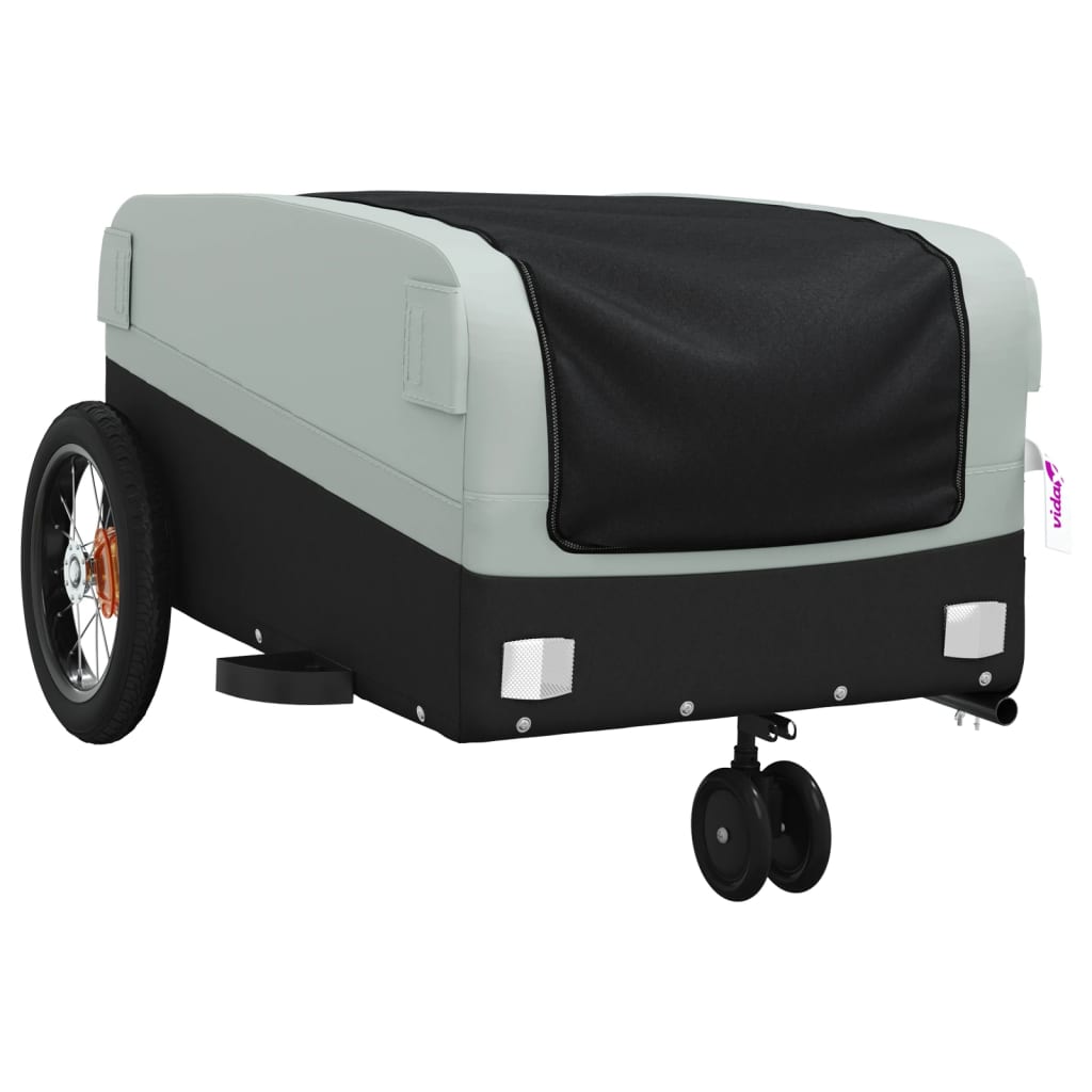 vidaXL Przyczepka rowerowa, czarno-szara, 30 kg, żelazo
