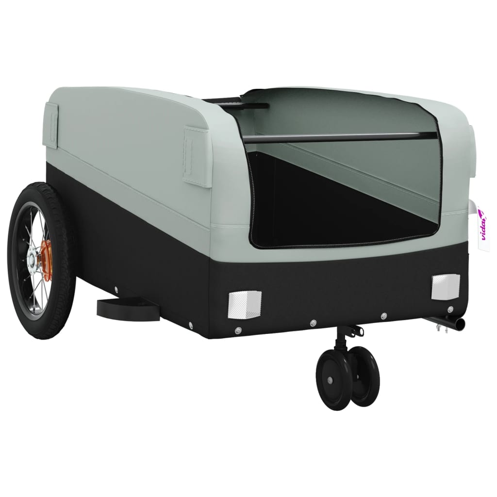 vidaXL Przyczepka rowerowa, czarno-szara, 30 kg, żelazo