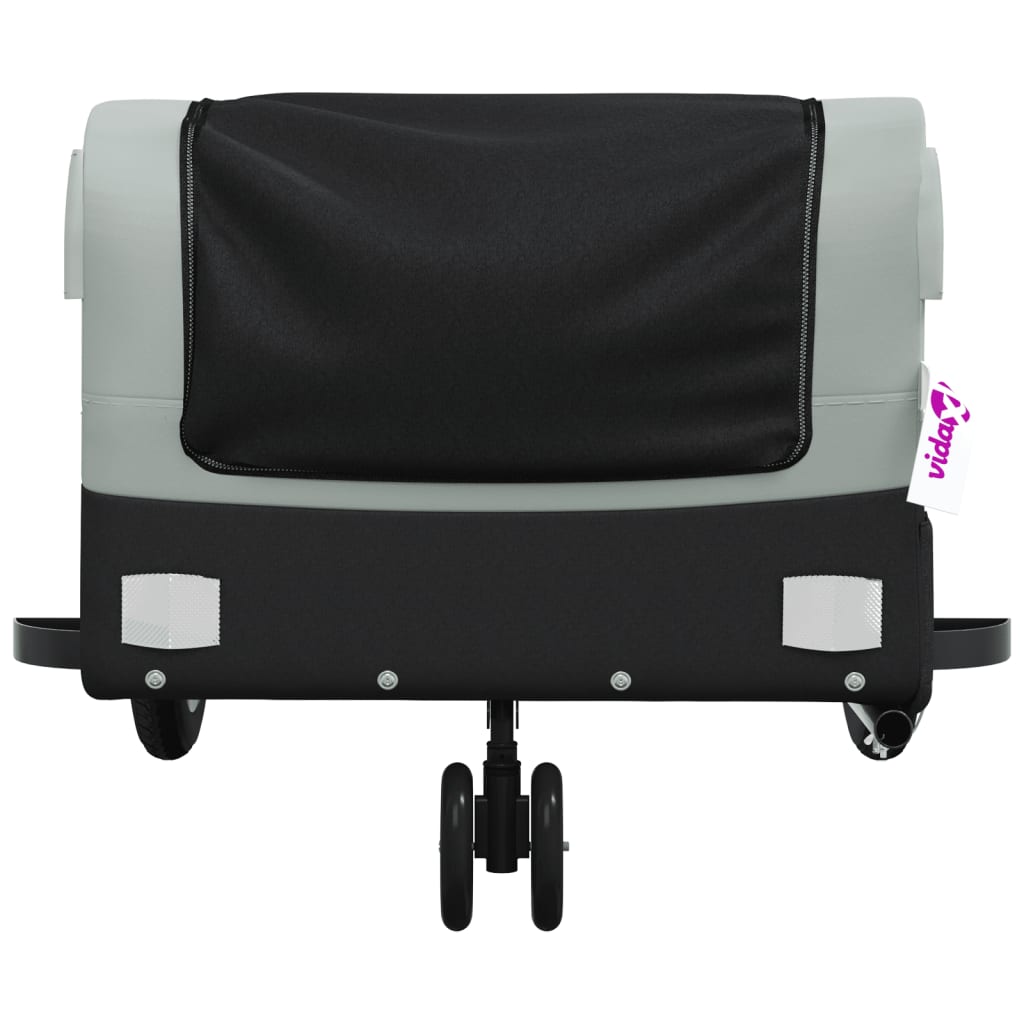 vidaXL Przyczepka rowerowa, czarno-szara, 30 kg, żelazo