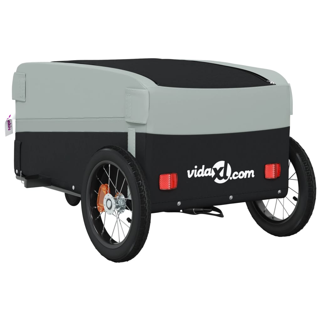 vidaXL Przyczepka rowerowa, czarno-szara, 30 kg, żelazo