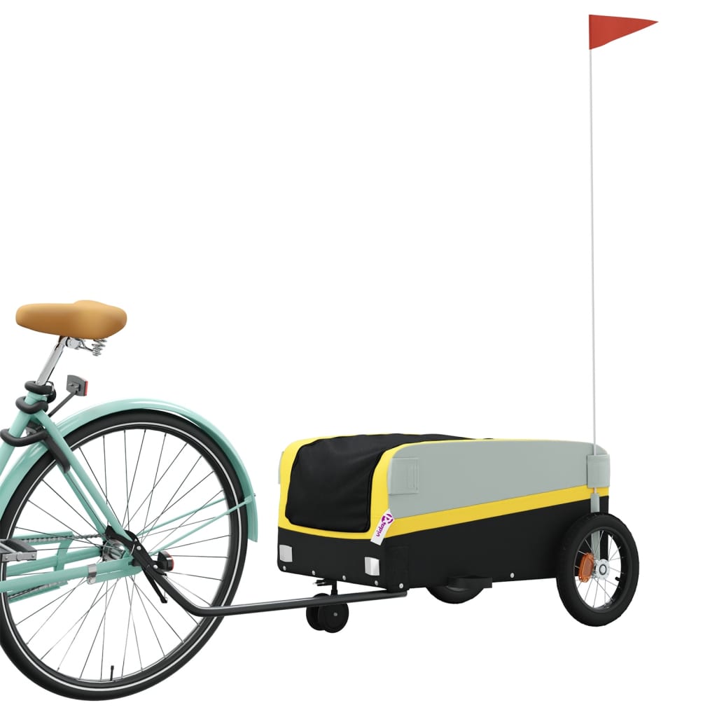 vidaXL Przyczepka rowerowa, czarno-żółta, 30 kg, żelazo