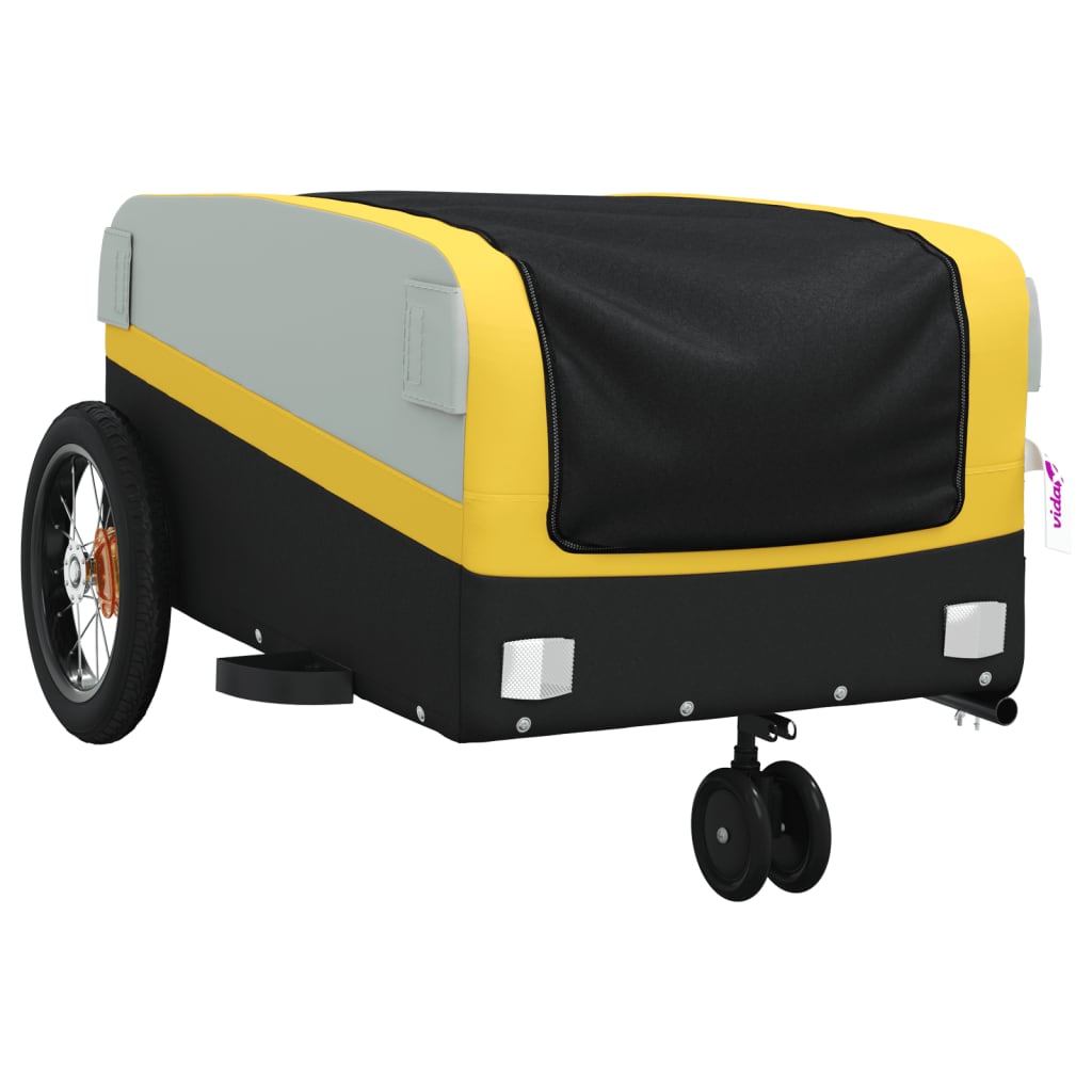 vidaXL Przyczepka rowerowa, czarno-żółta, 30 kg, żelazo