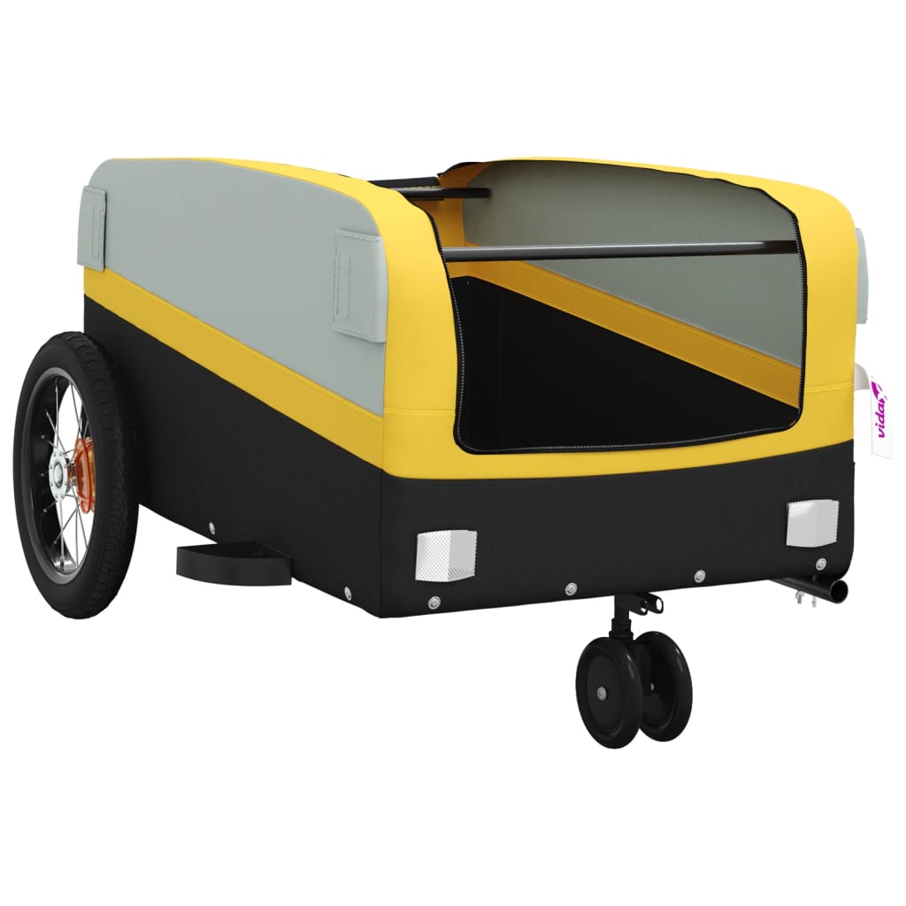 vidaXL Przyczepka rowerowa, czarno-żółta, 30 kg, żelazo