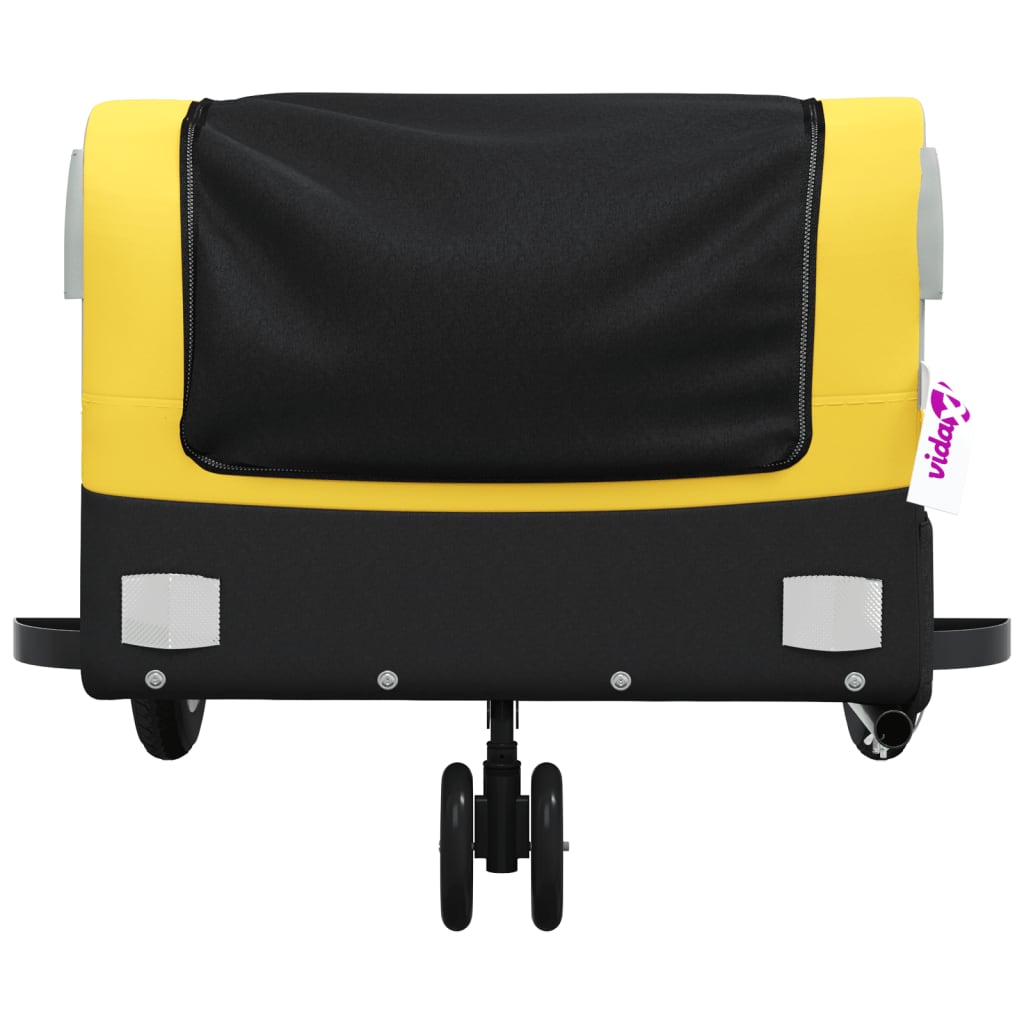 vidaXL Przyczepka rowerowa, czarno-żółta, 30 kg, żelazo