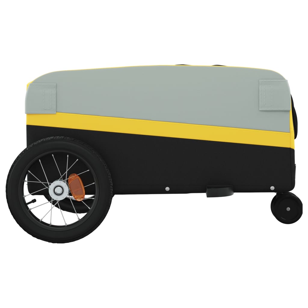 vidaXL Przyczepka rowerowa, czarno-żółta, 30 kg, żelazo