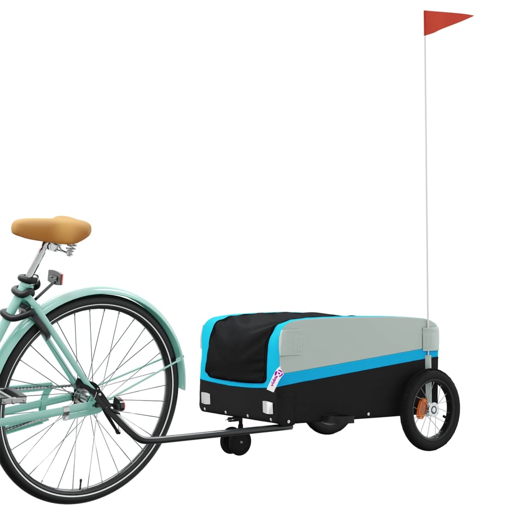 vidaXL Przyczepka rowerowa, czarno-niebieska, 30 kg, żelazo