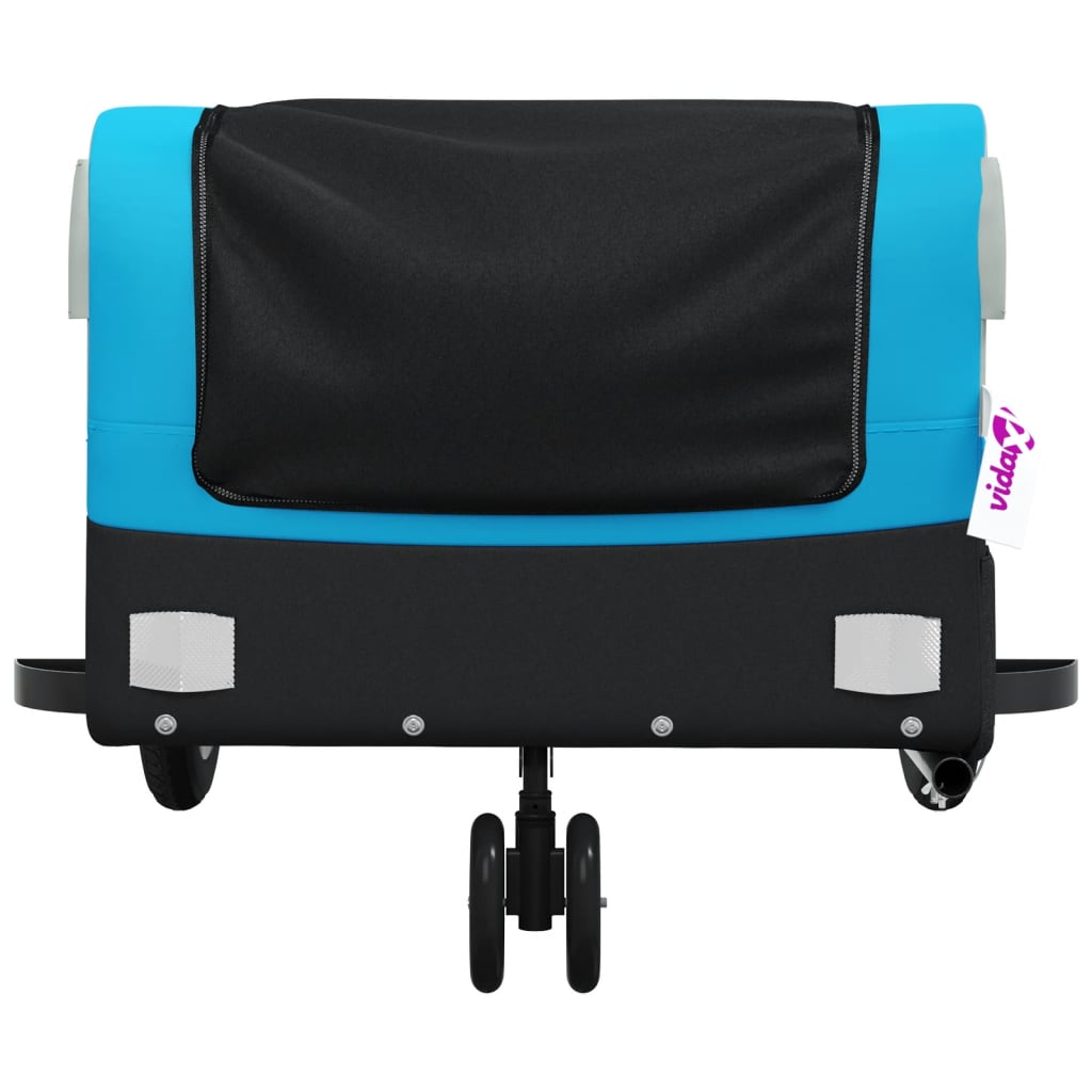 vidaXL Przyczepka rowerowa, czarno-niebieska, 30 kg, żelazo