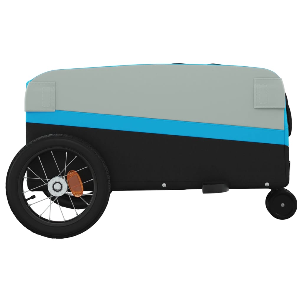 vidaXL Przyczepka rowerowa, czarno-niebieska, 30 kg, żelazo