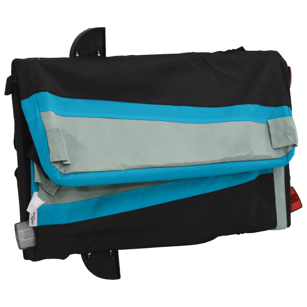 vidaXL Przyczepka rowerowa, czarno-niebieska, 30 kg, żelazo