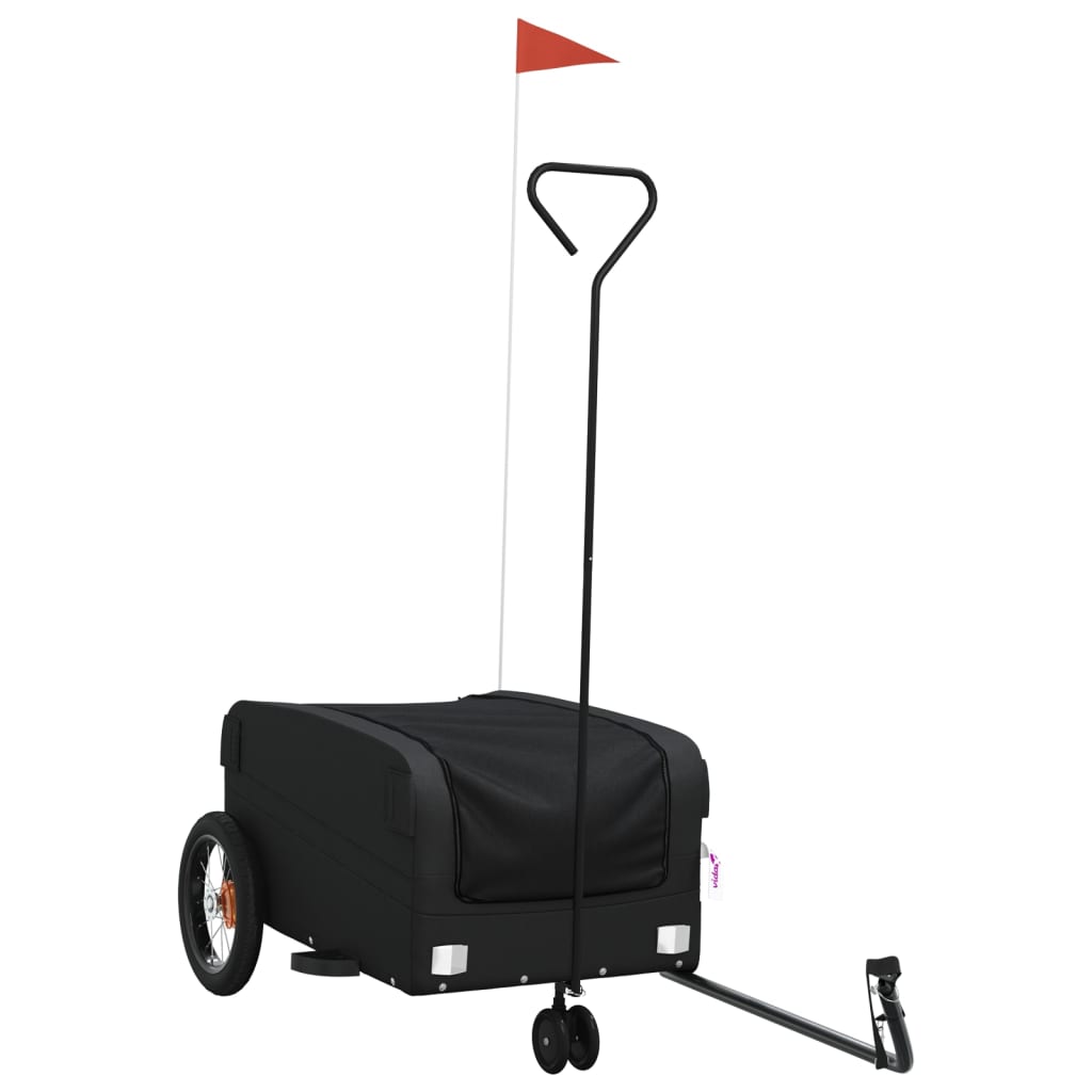 vidaXL Przyczepka rowerowa dla zwierząt, czarna, 30 kg, żelazo