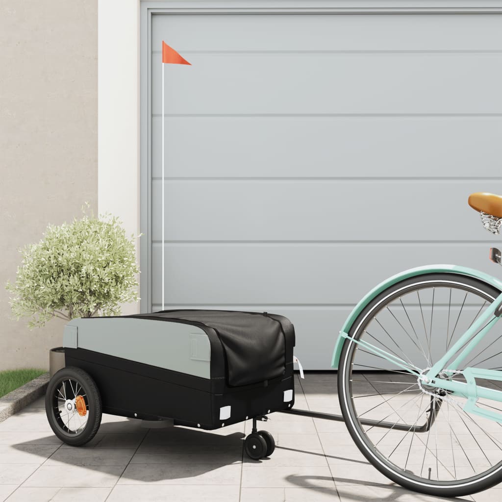 vidaXL Przyczepka rowerowa dla zwierząt, czarna, 30 kg, żelazo