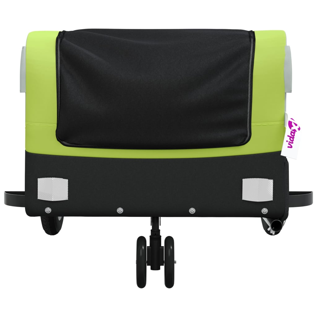 vidaXL Przyczepka rowerowa, czarno-zielona, 30 kg, żelazo