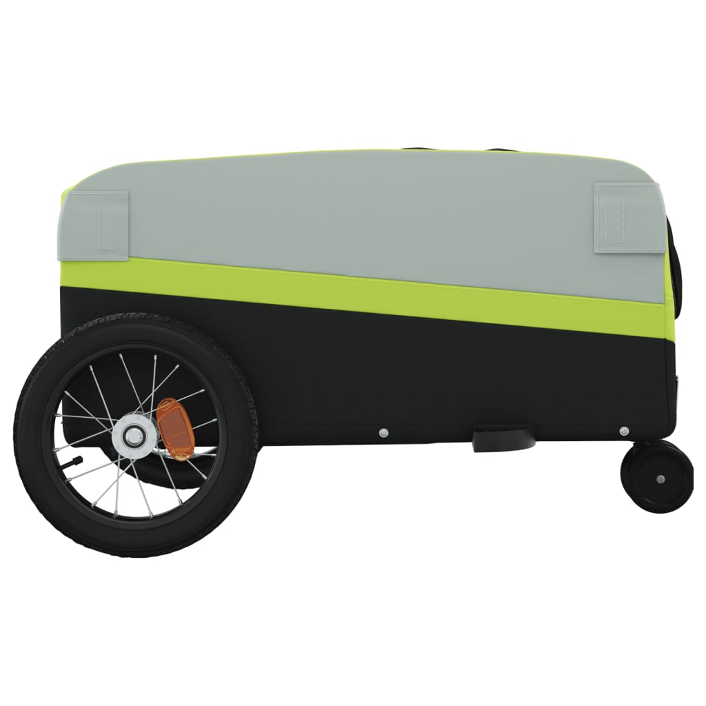 vidaXL Przyczepka rowerowa, czarno-zielona, 30 kg, żelazo