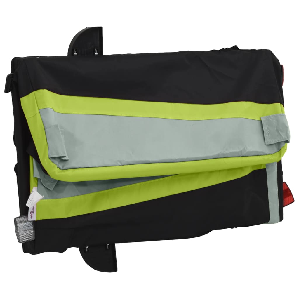 vidaXL Przyczepka rowerowa, czarno-zielona, 30 kg, żelazo