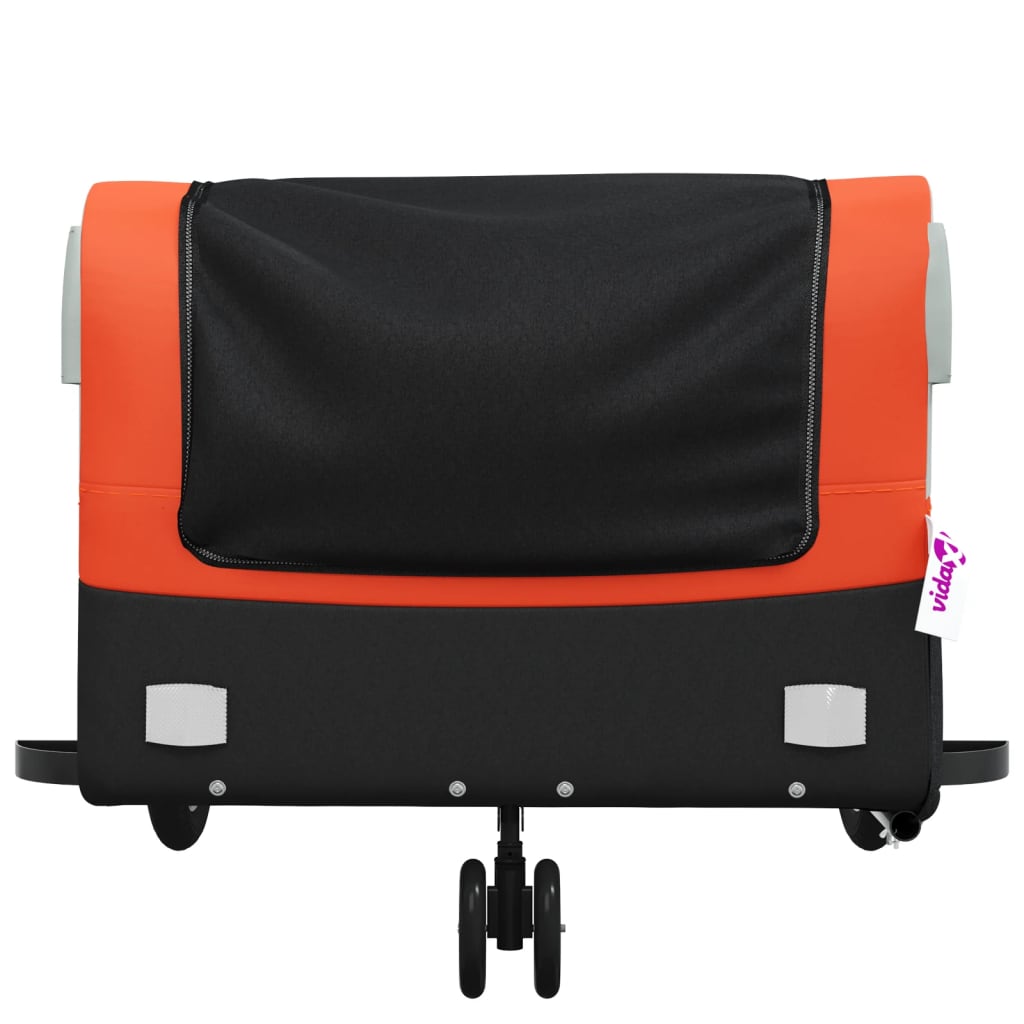 vidaXL Przyczepka rowerowa, czarno-pomarańczowa, 45 kg, żelazo