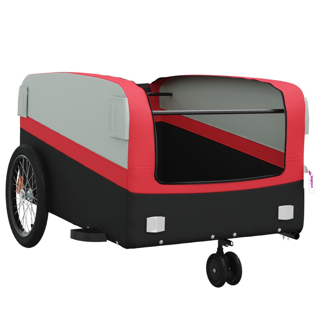 vidaXL Przyczepka rowerowa, czarno-czerwona, 45 kg, żelazo