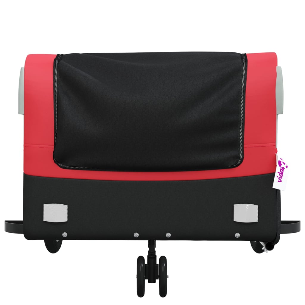 vidaXL Przyczepka rowerowa, czarno-czerwona, 45 kg, żelazo