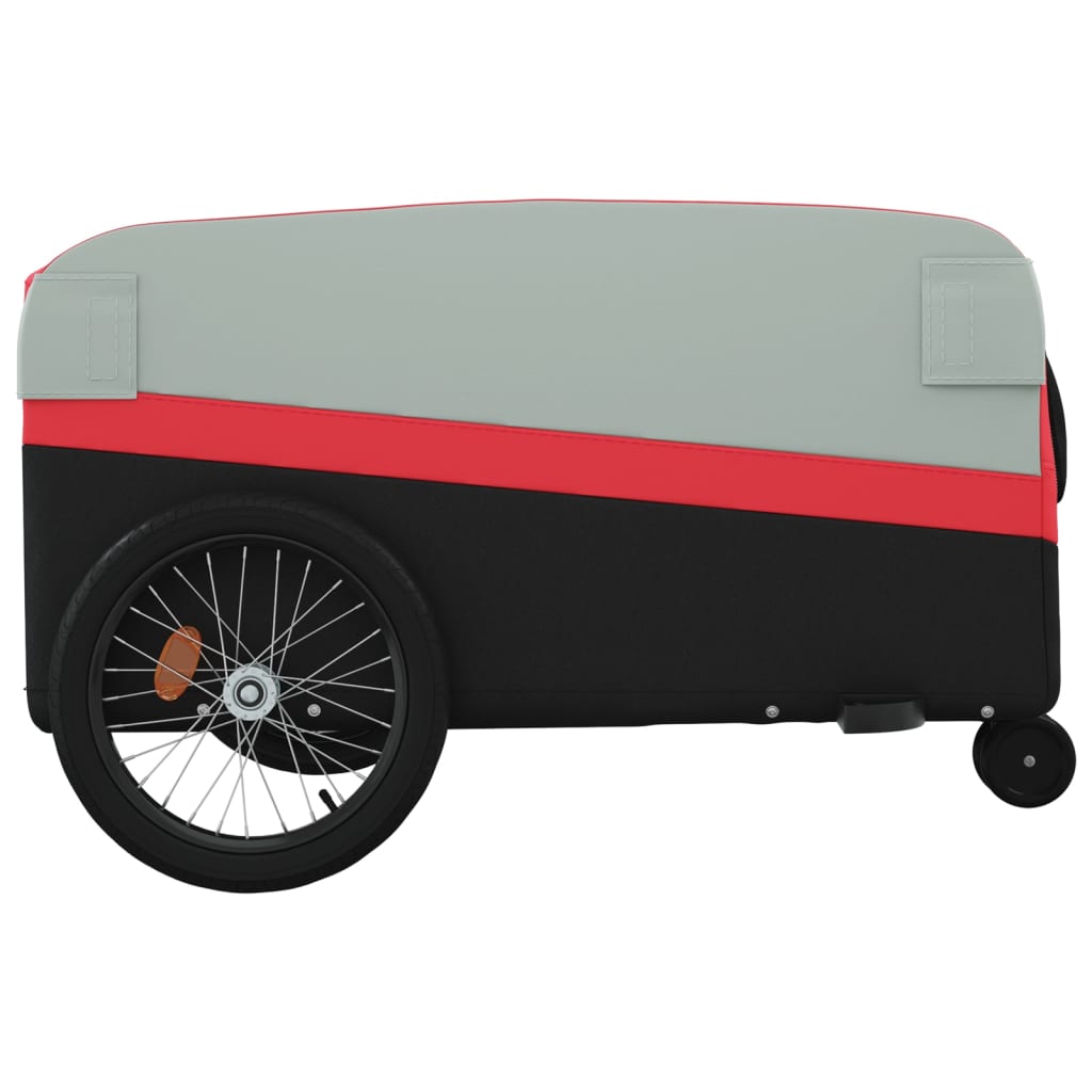 vidaXL Przyczepka rowerowa, czarno-czerwona, 45 kg, żelazo