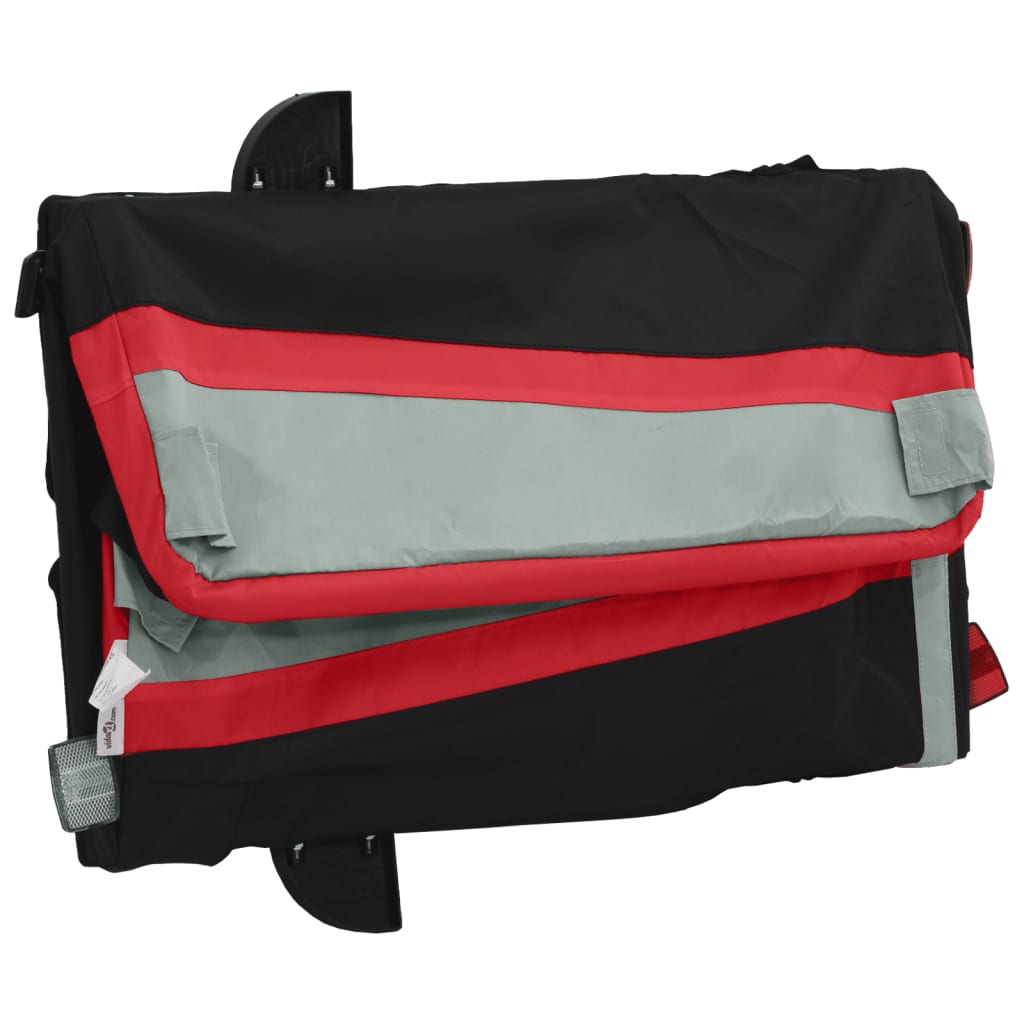 vidaXL Przyczepka rowerowa, czarno-czerwona, 45 kg, żelazo