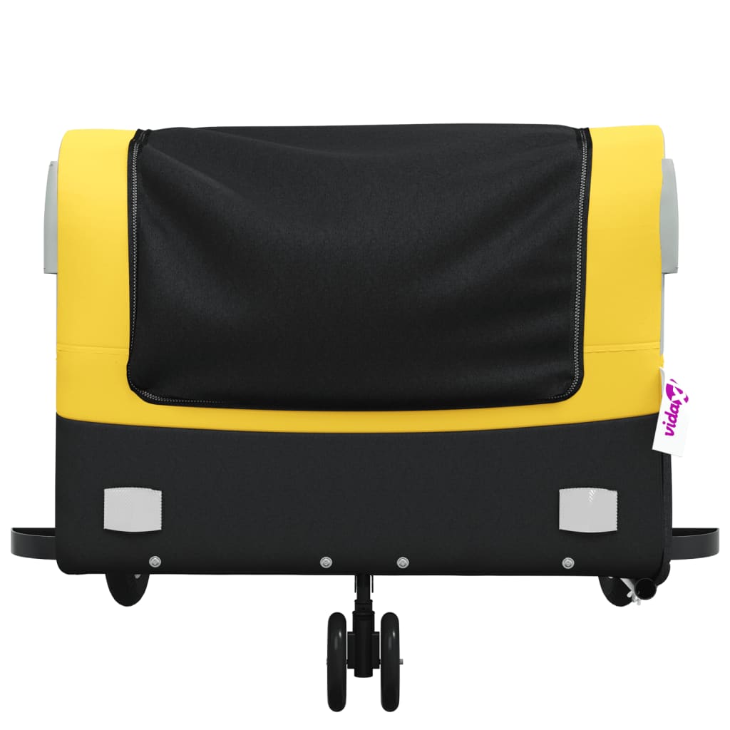 vidaXL Przyczepka rowerowa, czarno-żółta, 45 kg, żelazo