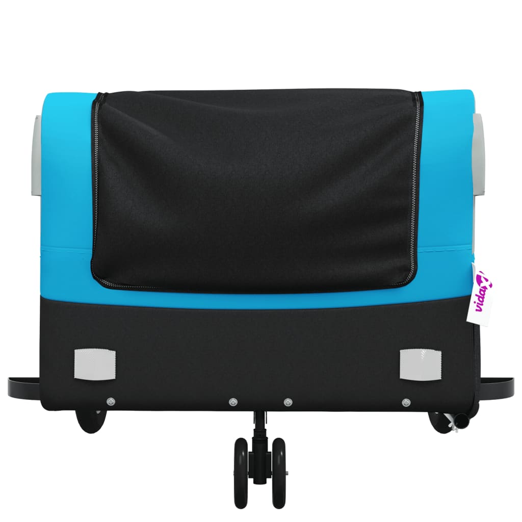 vidaXL Przyczepka rowerowa, czarno-niebieska, 45 kg, żelazo