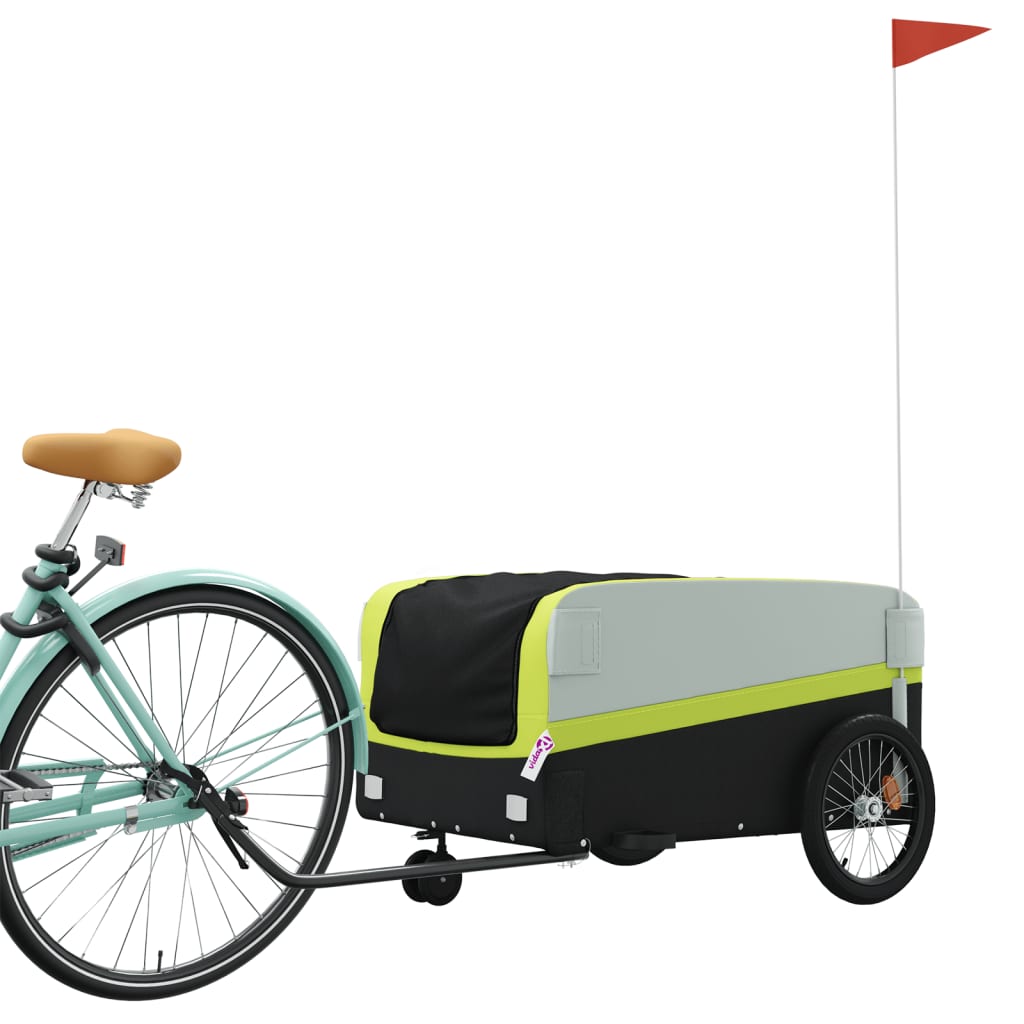 vidaXL Przyczepka rowerowa, czarno-zielona, 45 kg, żelazo