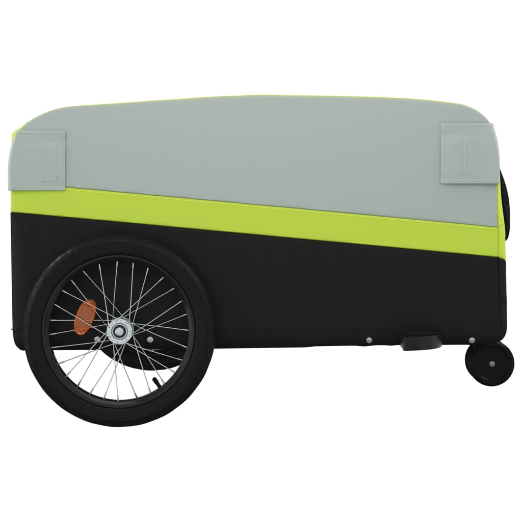 vidaXL Przyczepka rowerowa, czarno-zielona, 45 kg, żelazo